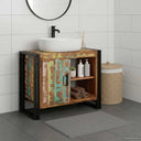 vidaXL Wastafelkast met plank Bruin 71 x 33 x 58 cm Massief Mango Hout