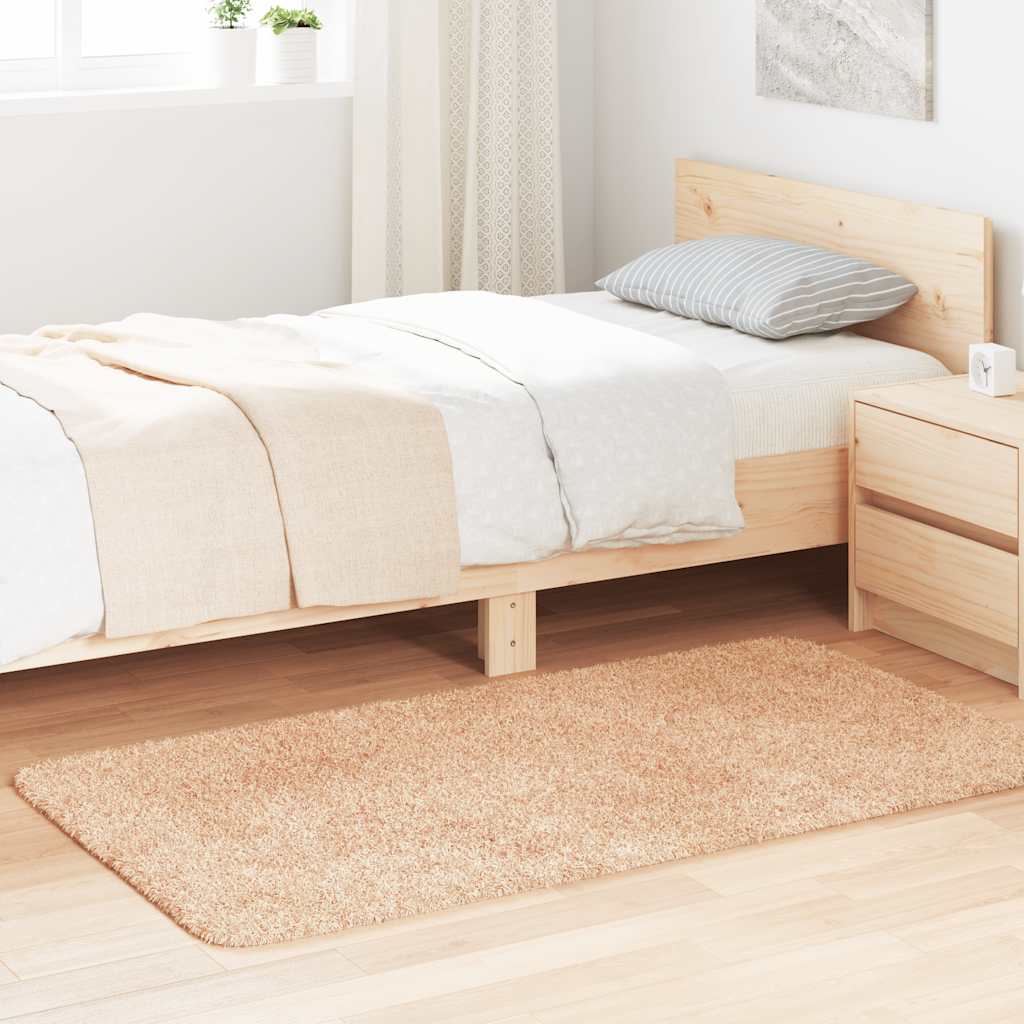 vidaXL Hoogpolig vloerkleed NAVARRA 60x100 cm polyester beige