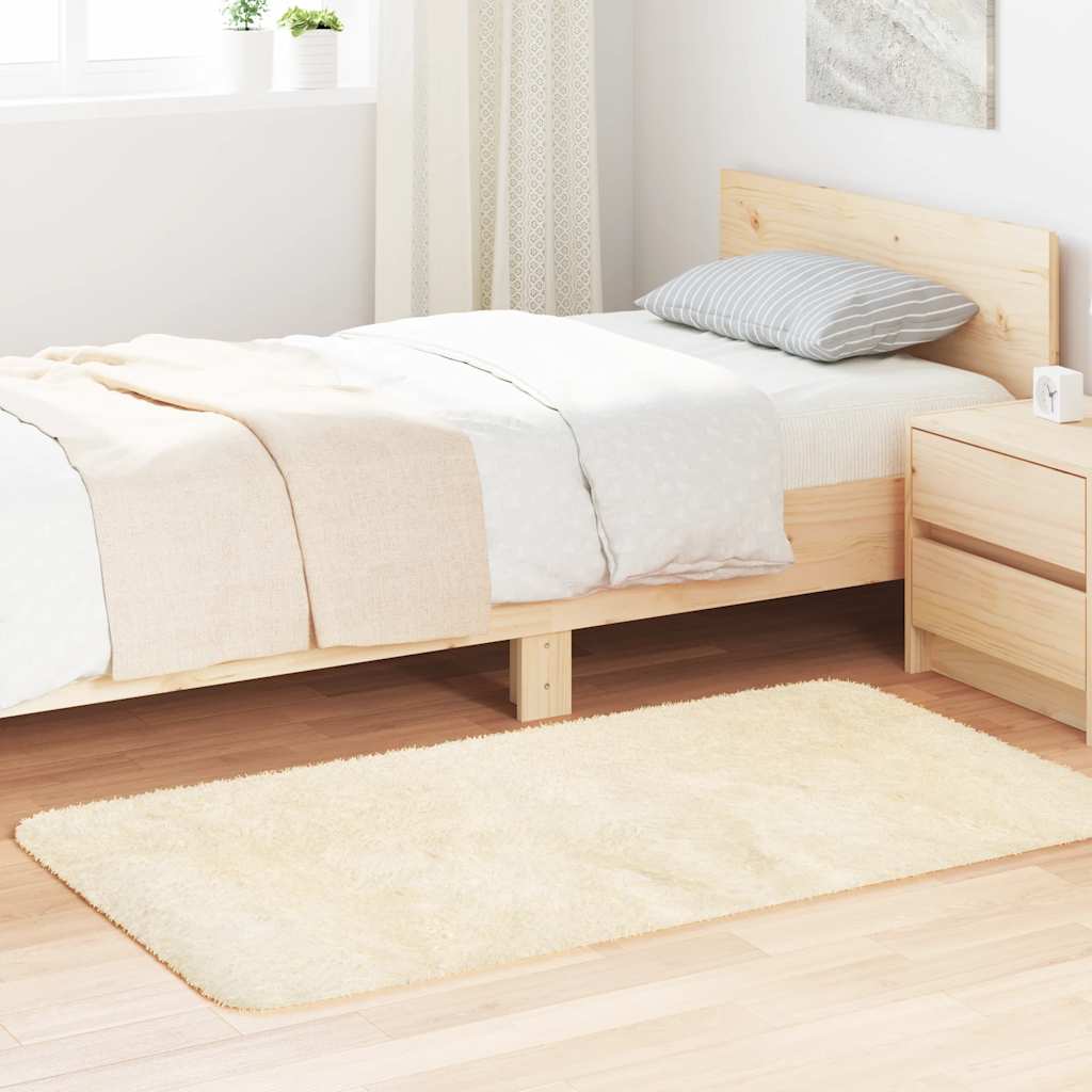 vidaXL Hoogpolig vloerkleed NAVARRA 60x100 cm polyester beige