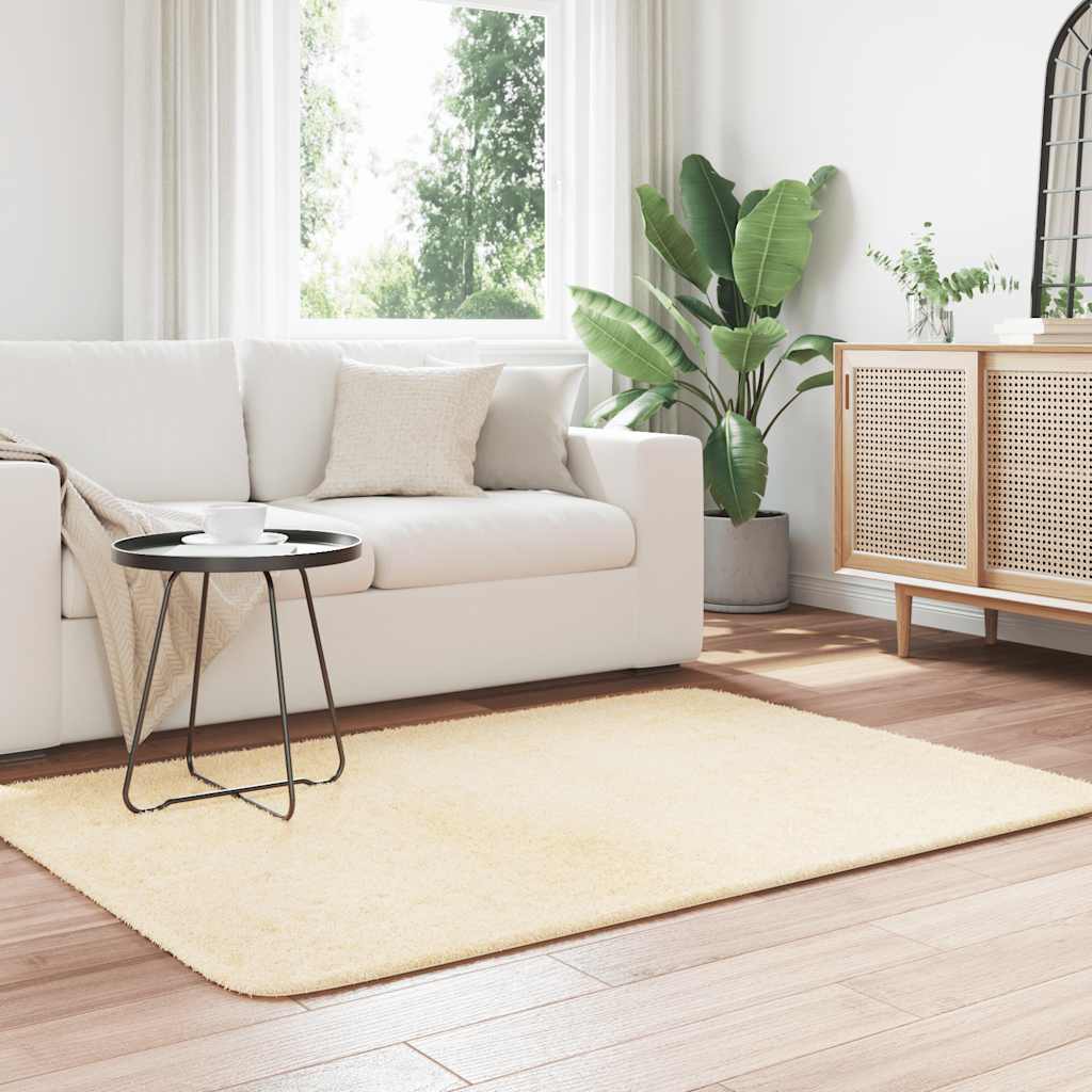 vidaXL Hoogpolig vloerkleed NAVARRA 60x100 cm polyester beige