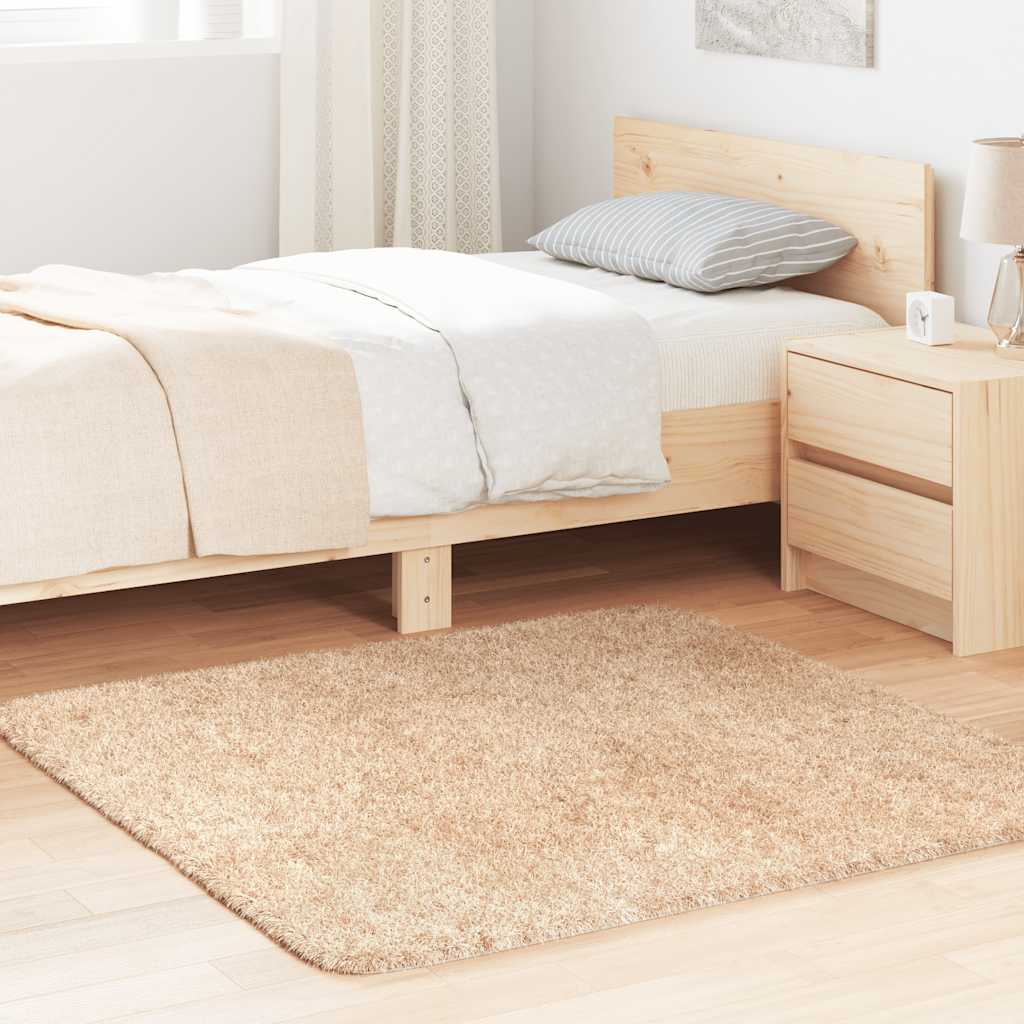 vidaXL Hoogpolig vloerkleed NAVARRA 60x100 cm polyester beige