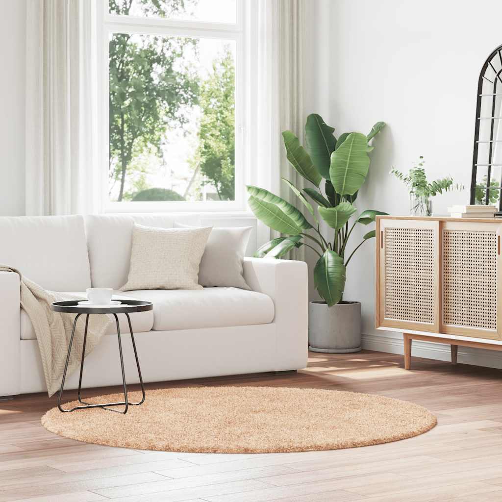 vidaXL Hoogpolig vloerkleed NAVARRA 60x100 cm polyester beige