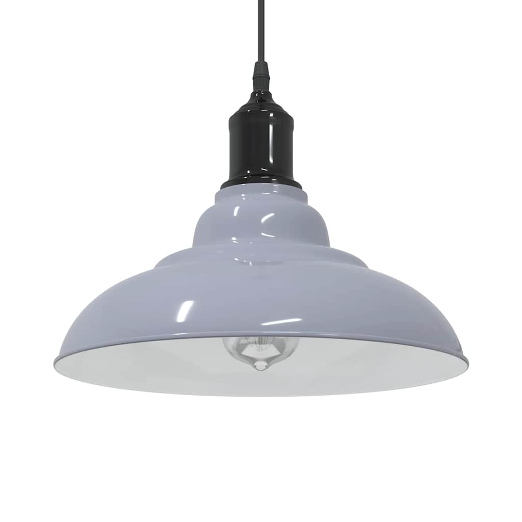 vidaXL Hanglamp in hoogte verstelbaar E27 Ø31 cm metaal glanzend zwart