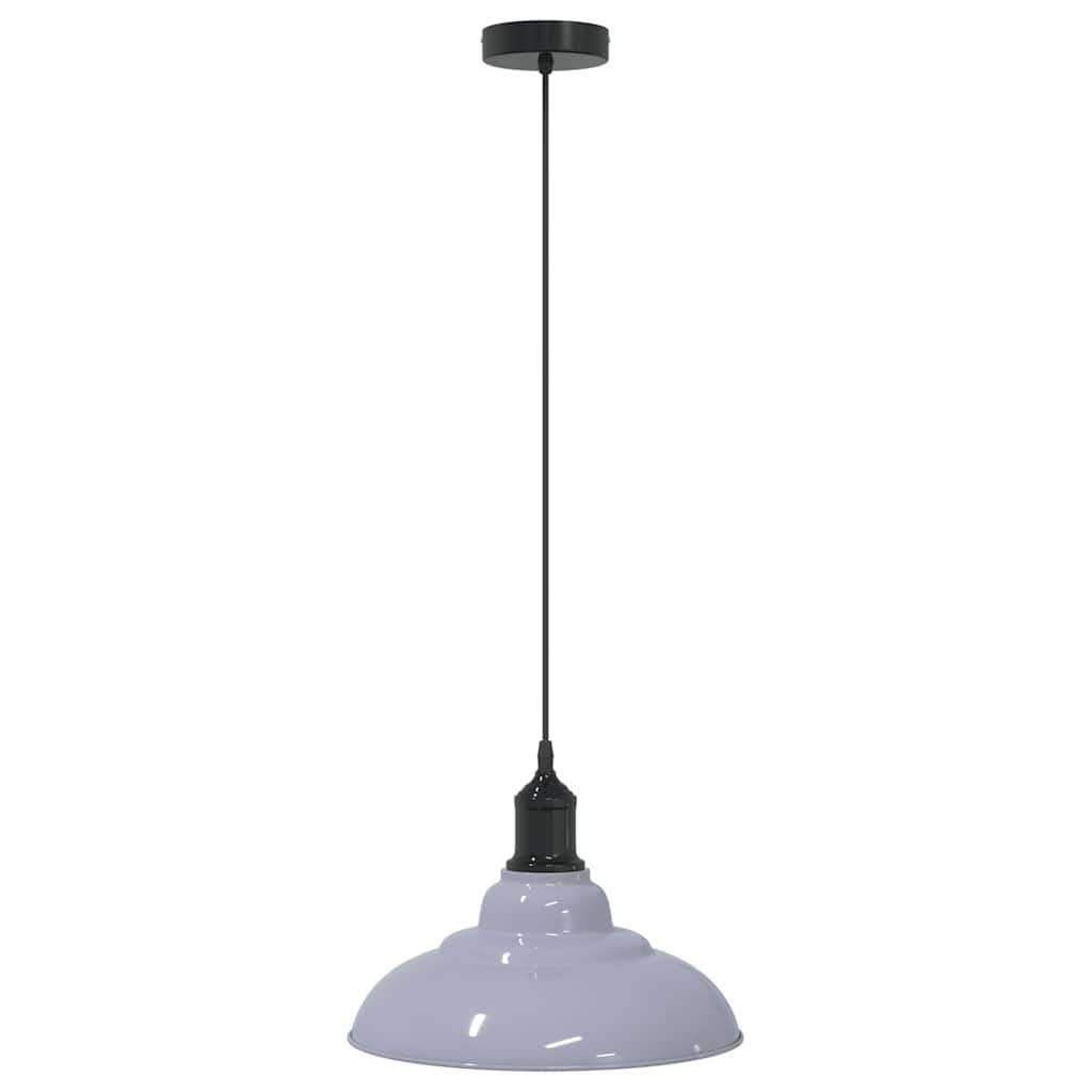 vidaXL Hanglamp in hoogte verstelbaar E27 Ø31 cm metaal glanzend zwart