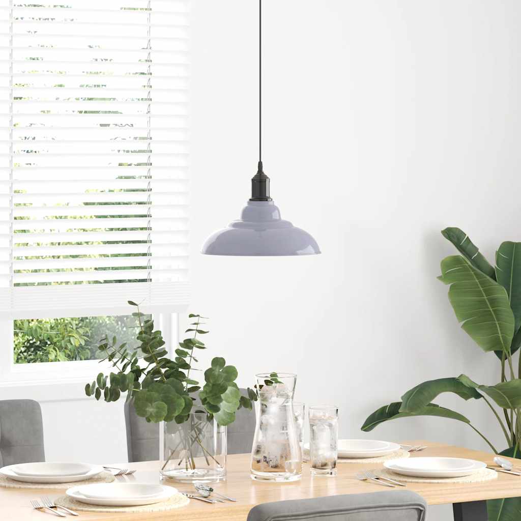 vidaXL Hanglamp in hoogte verstelbaar E27 Ø31 cm metaal glanzend zwart