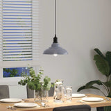 vidaXL Hanglamp in hoogte verstelbaar E27 Ø31 cm metaal glanzend zwart