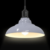 vidaXL Hanglamp in hoogte verstelbaar E27 Ø31 cm metaal glanzend zwart