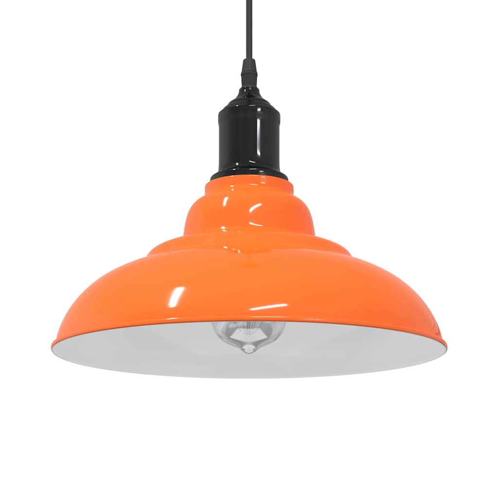 vidaXL Hanglamp in hoogte verstelbaar E27 Ø31 cm metaal glanzend zwart