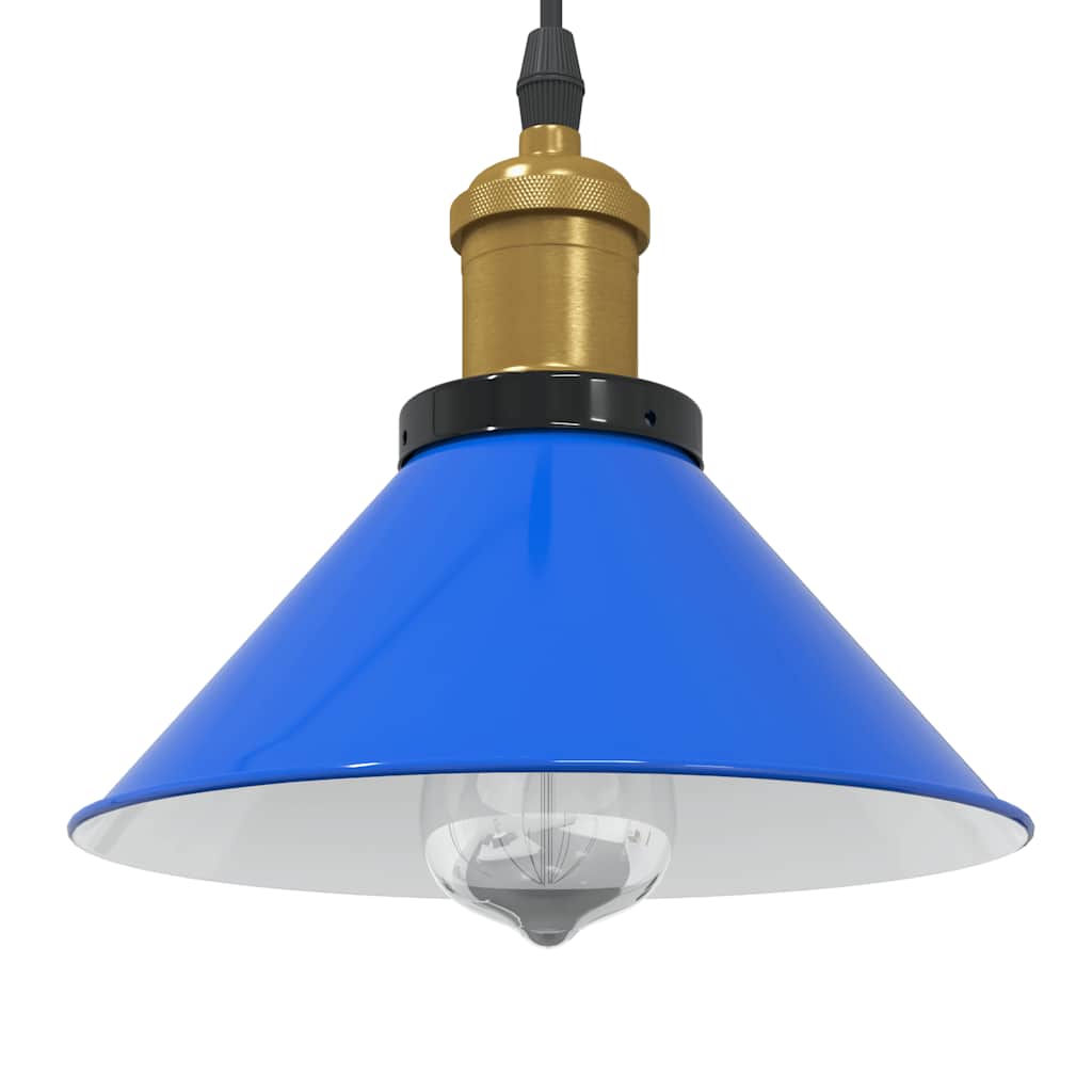 vidaXL Hanglamp in hoogte verstelbaar E27 Ø22 cm metaal glanzend zwart
