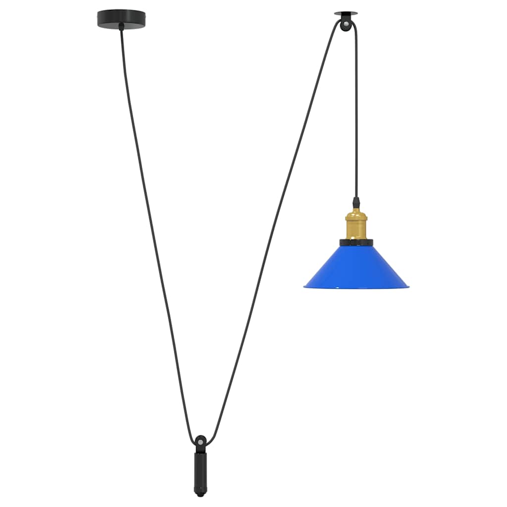 vidaXL Hanglamp in hoogte verstelbaar E27 Ø22 cm metaal glanzend zwart