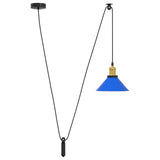 vidaXL Hanglamp in hoogte verstelbaar E27 Ø22 cm metaal glanzend zwart