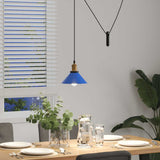 vidaXL Hanglamp in hoogte verstelbaar E27 Ø22 cm metaal glanzend zwart