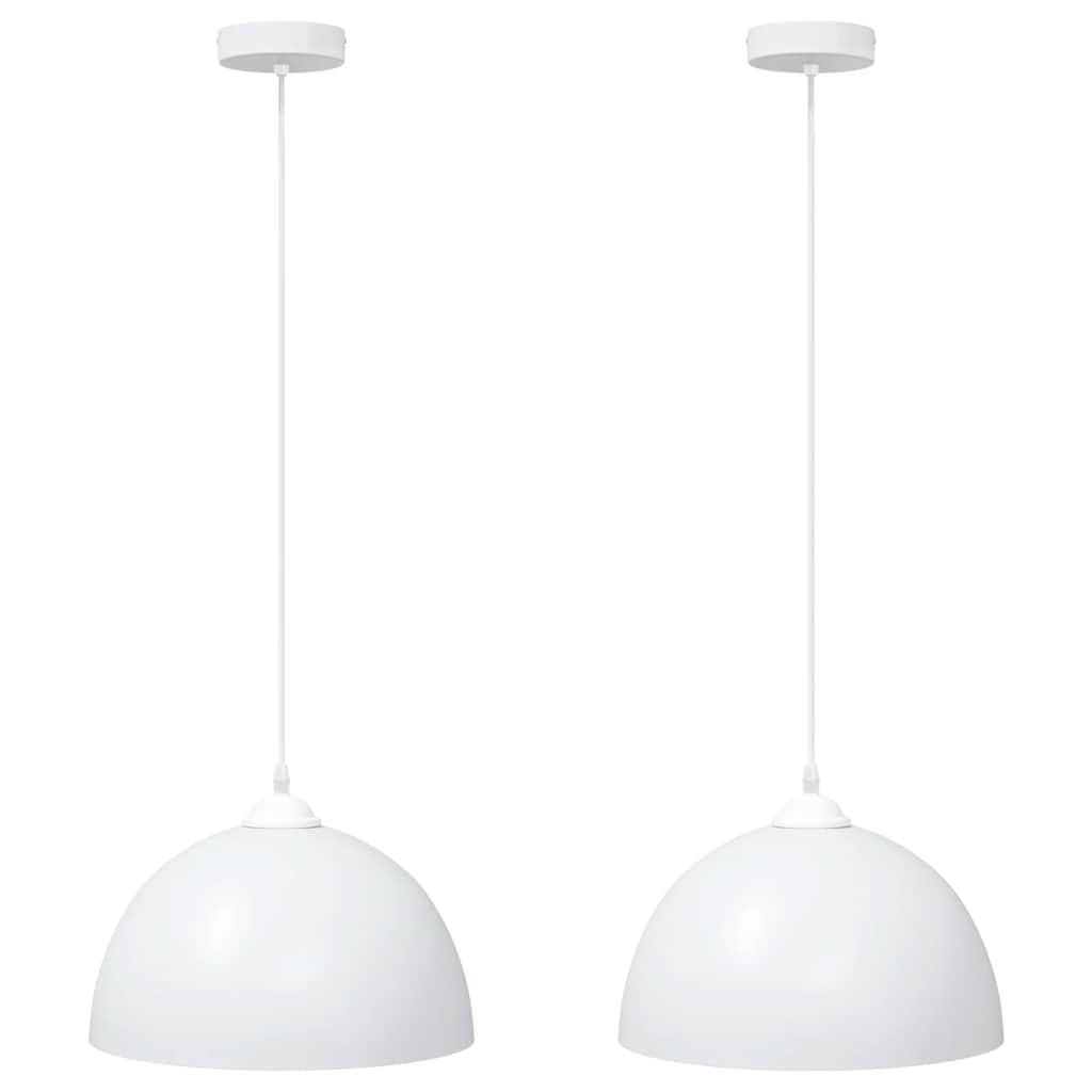 vidaXL Hanglampen 2 st In hoogte verstelbaar E27 30 cm metaal zwart