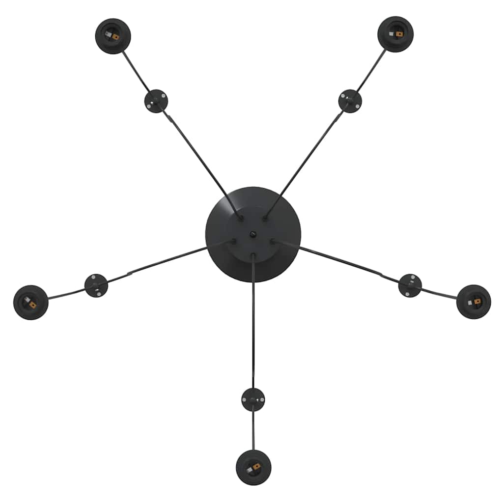 vidaXL Hanglamp met 3 lamphouders E27 metaal zwart