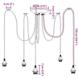 vidaXL Hanglamp met 3 lamphouders E27 metaal zwart
