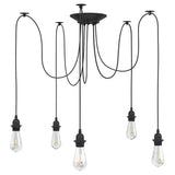 vidaXL Hanglamp met 3 lamphouders E27 metaal zwart