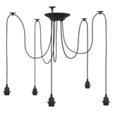 vidaXL Hanglamp met 3 lamphouders E27 metaal zwart