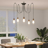vidaXL Hanglamp met 3 lamphouders E27 metaal zwart