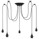 vidaXL Hanglamp met 3 lamphouders E27 metaal zwart