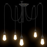vidaXL Hanglamp met 3 lamphouders E27 metaal zwart