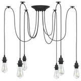 vidaXL Hanglamp met 3 lamphouders E27 metaal zwart