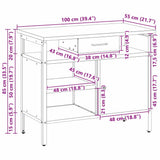 vidaXL Werkbank met lade met plank Zwart en Grijs 100 x 55 x 85 cm