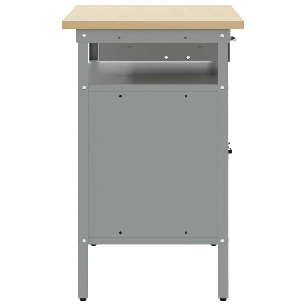 vidaXL Werkbank met lade met plank Zwart en Grijs 100 x 55 x 85 cm