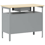 vidaXL Werkbank met lade met plank Zwart en Grijs 100 x 55 x 85 cm