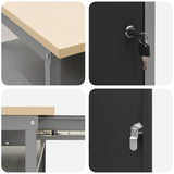 vidaXL Werkbank met lade met plank Zwart en Grijs 100 x 55 x 85 cm