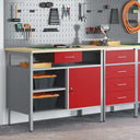 vidaXL Werkbank met lade met plank Zwart en Grijs 100 x 55 x 85 cm