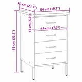 vidaXL Werkbank met lade met opslag Zwart en Grijs 50 x 55 x 85 cm