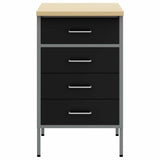 vidaXL Werkbank met lade met opslag Zwart en Grijs 50 x 55 x 85 cm