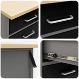vidaXL Werkbank met lade met opslag Zwart en Grijs 50 x 55 x 85 cm