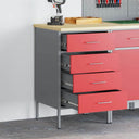 vidaXL Werkbank met lade met opslag Zwart en Grijs 50 x 55 x 85 cm