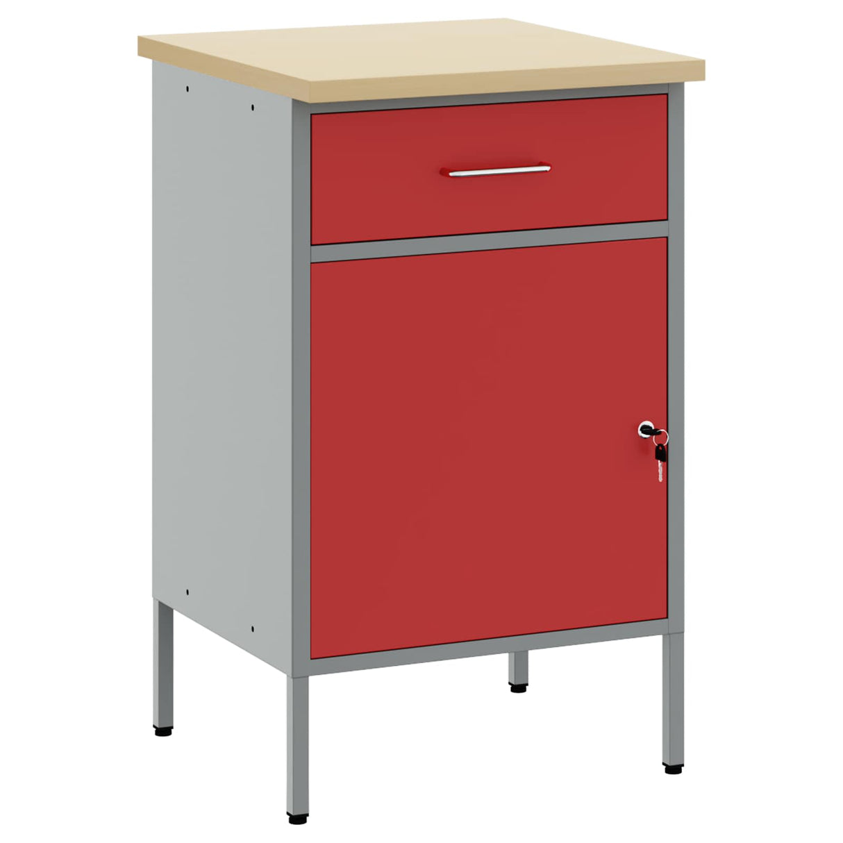 vidaXL Werkbank met lade met opslag Zwart en Grijs 50 x 55 x 85 cm