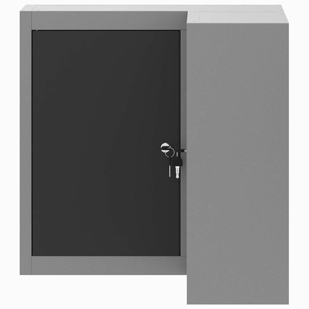 vidaXL Gereedschapskast met plank Zwart en Grijs 55 x 55 x 55 cm