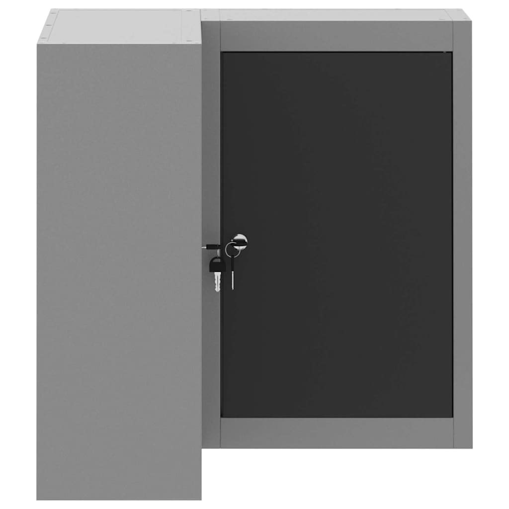 vidaXL Gereedschapskast met plank Zwart en Grijs 55 x 55 x 55 cm