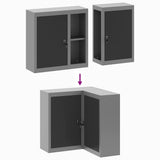 vidaXL Gereedschapskast met plank Zwart en Grijs 55 x 55 x 55 cm