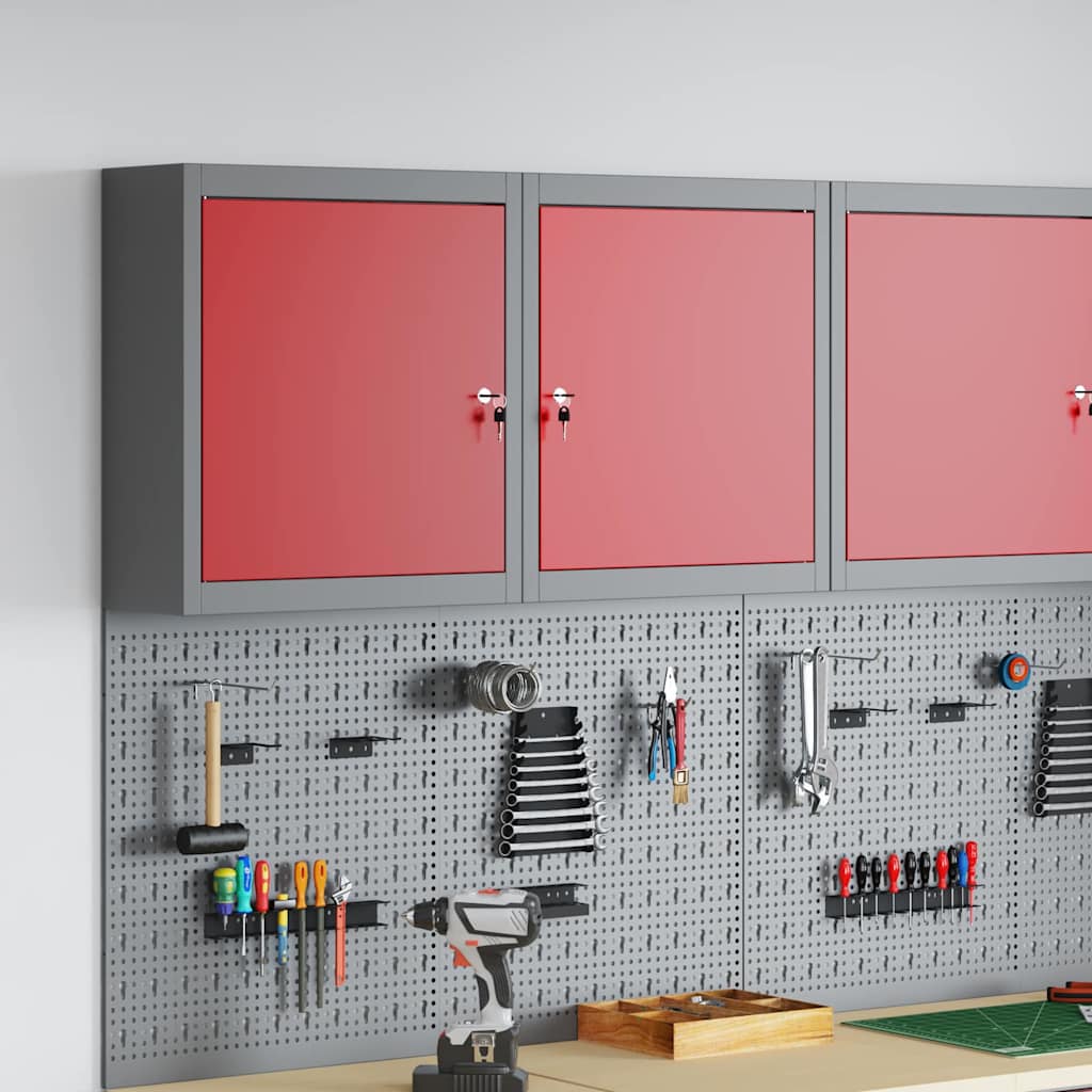 vidaXL Gereedschapskast met plank Zwart en Grijs 55 x 55 x 55 cm