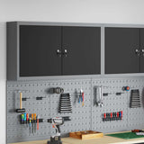 vidaXL Gereedschapskast met plank Zwart en Grijs 55 x 55 x 55 cm