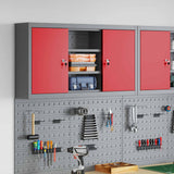 vidaXL Gereedschapskast met plank Zwart en Grijs 55 x 55 x 55 cm