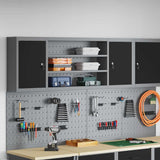vidaXL Gereedschapskast met plank Zwart en Grijs 55 x 55 x 55 cm