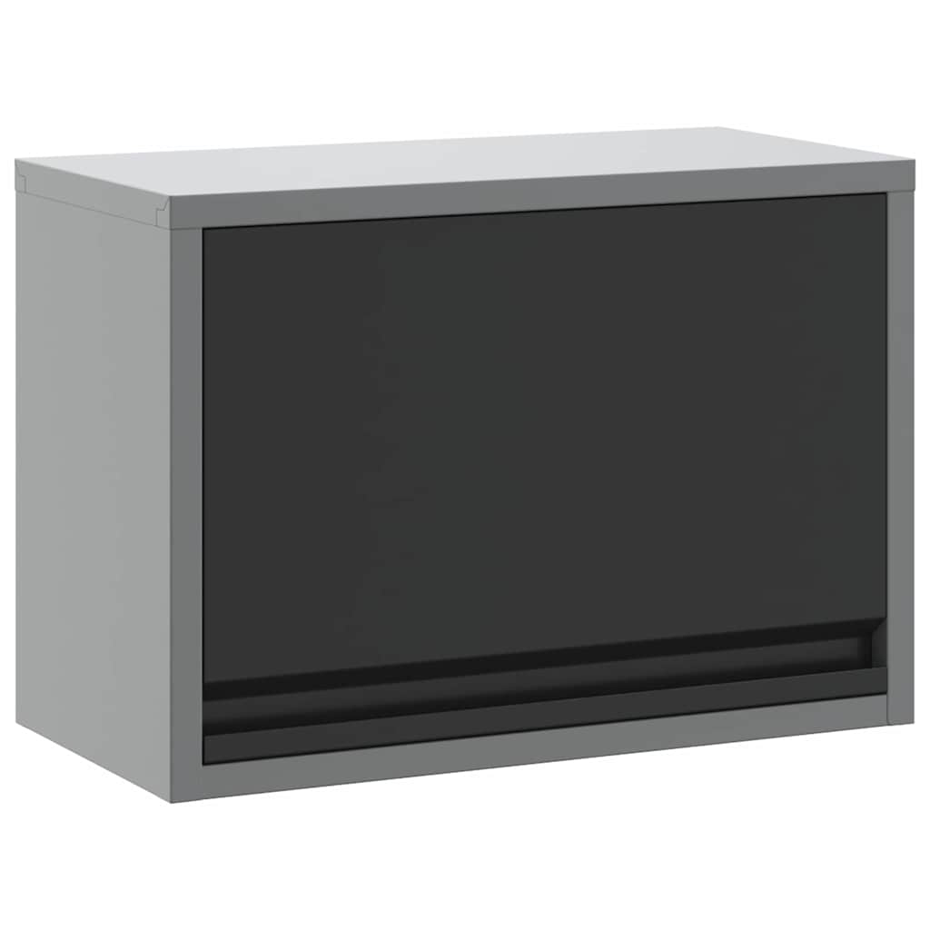 vidaXL Gereedschapskast met opslag Zwart en Grijs 50 x 25 x 35 cm