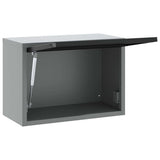vidaXL Gereedschapskast met opslag Zwart en Grijs 50 x 25 x 35 cm