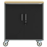 vidaXL Werkbank met plank met wiel Zwart en Grijs 75 x 45 x 85 cm