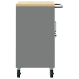 vidaXL Werkbank met plank met wiel Zwart en Grijs 75 x 45 x 85 cm