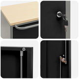 vidaXL Werkbank met plank met wiel Zwart en Grijs 75 x 45 x 85 cm