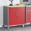 vidaXL Werkbank met plank met wiel Zwart en Grijs 75 x 45 x 85 cm