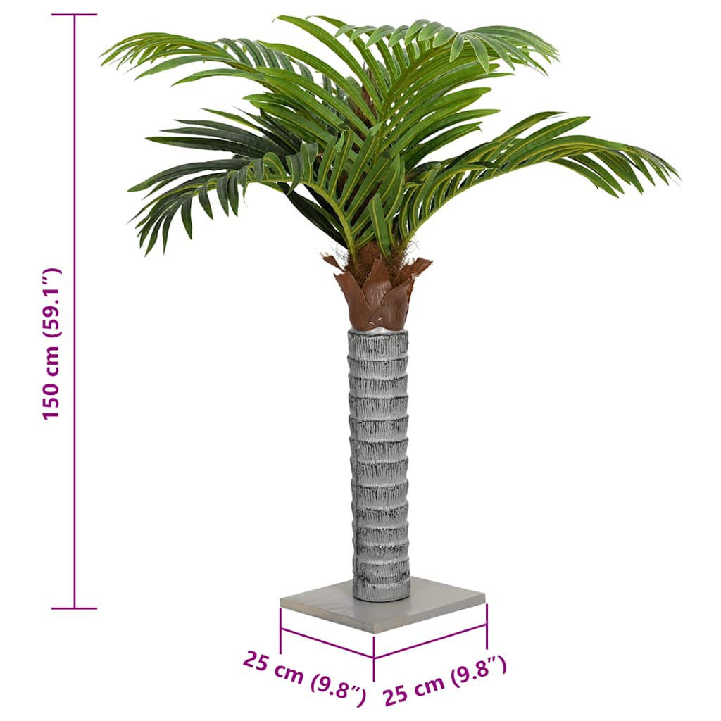 vidaXL Kunstpalmboom 6 bladeren 100 cm groen