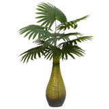 vidaXL Kunstpalmplant 9 bladeren 65 cm groen